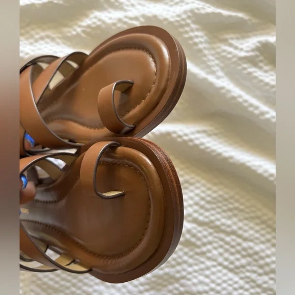 Michael Kors Nora Toe Ring Leather Sandals - Picture 8 of 10